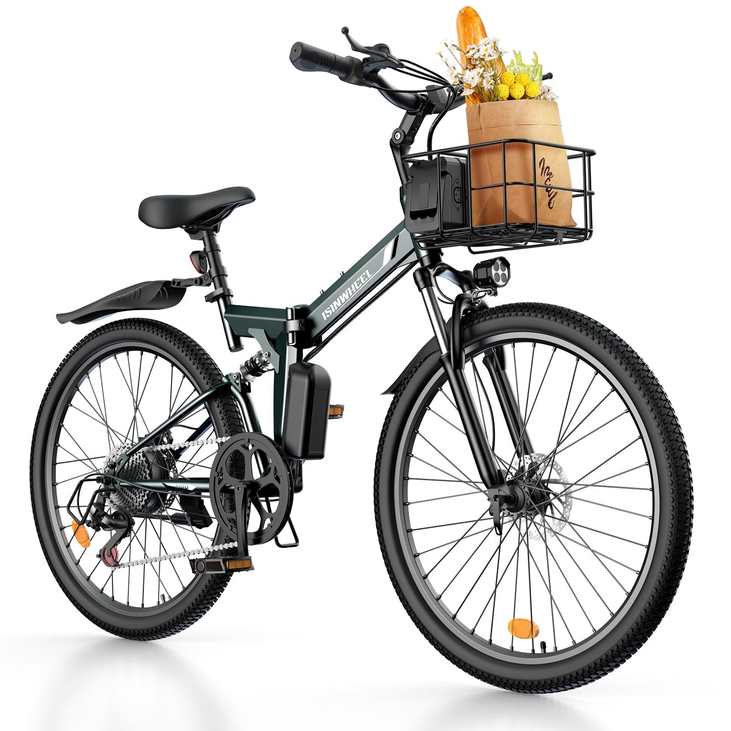 isinwheel M40 Folding Electric Bike with Basket - AU