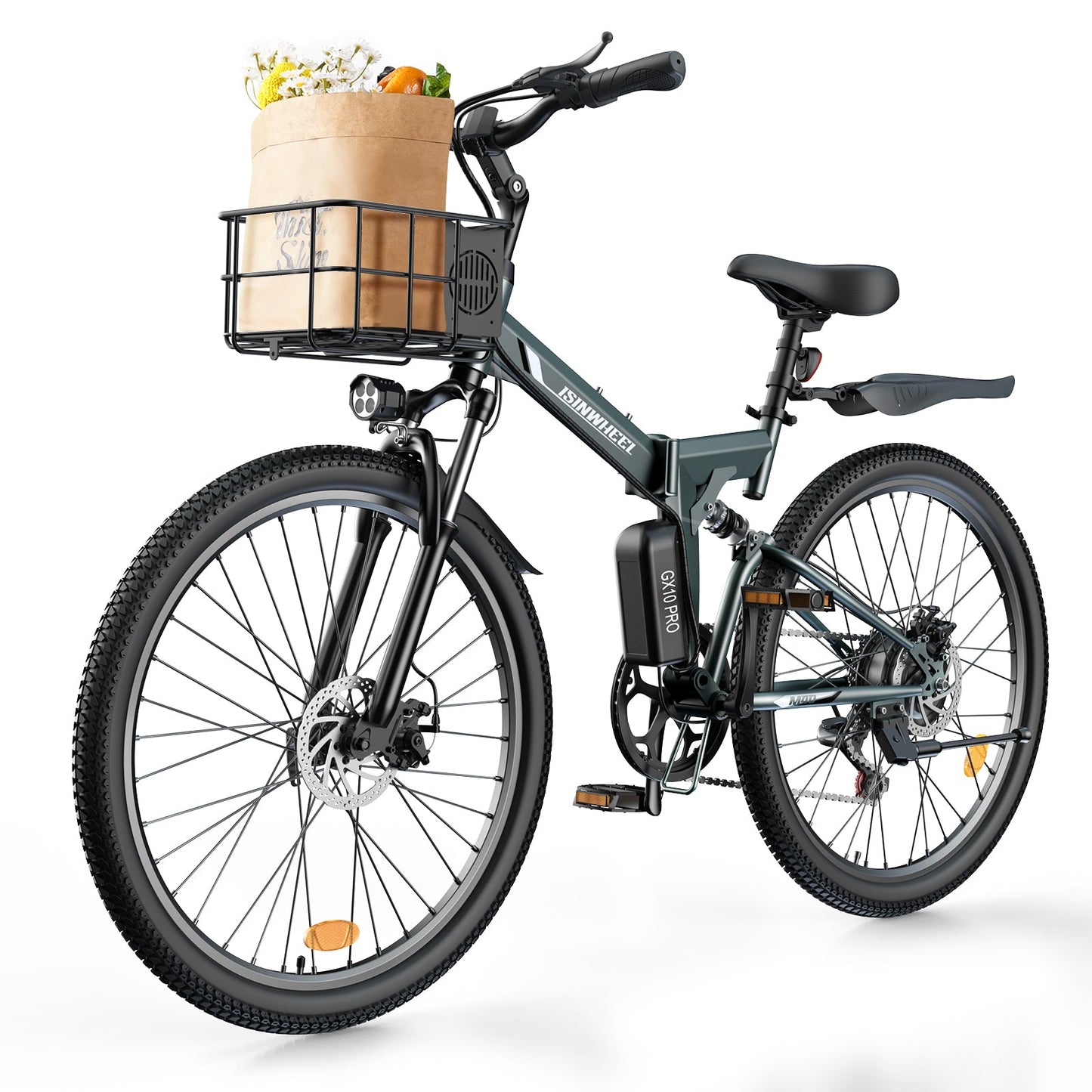 isinwheel M40 Folding Electric Bike with Basket - AU