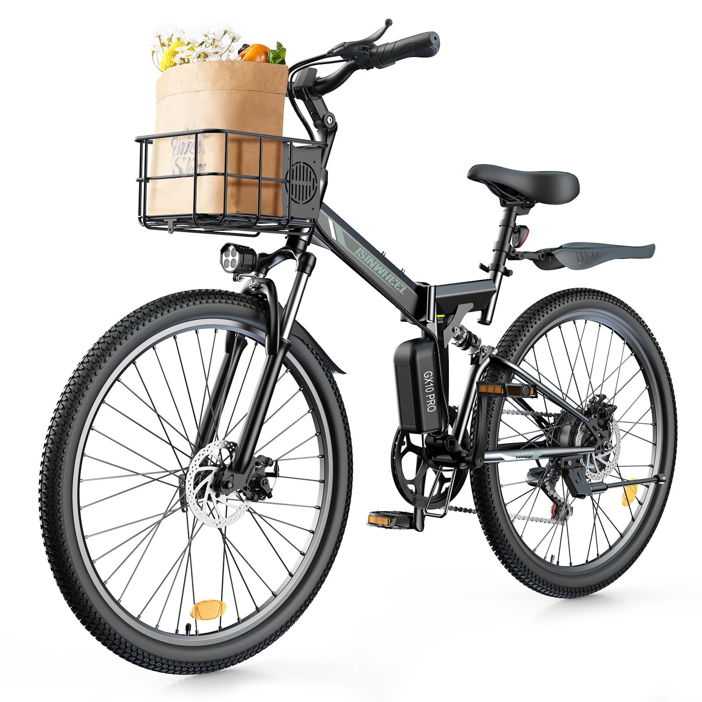 isinwheel M40 Folding Electric Bike with Basket - AU