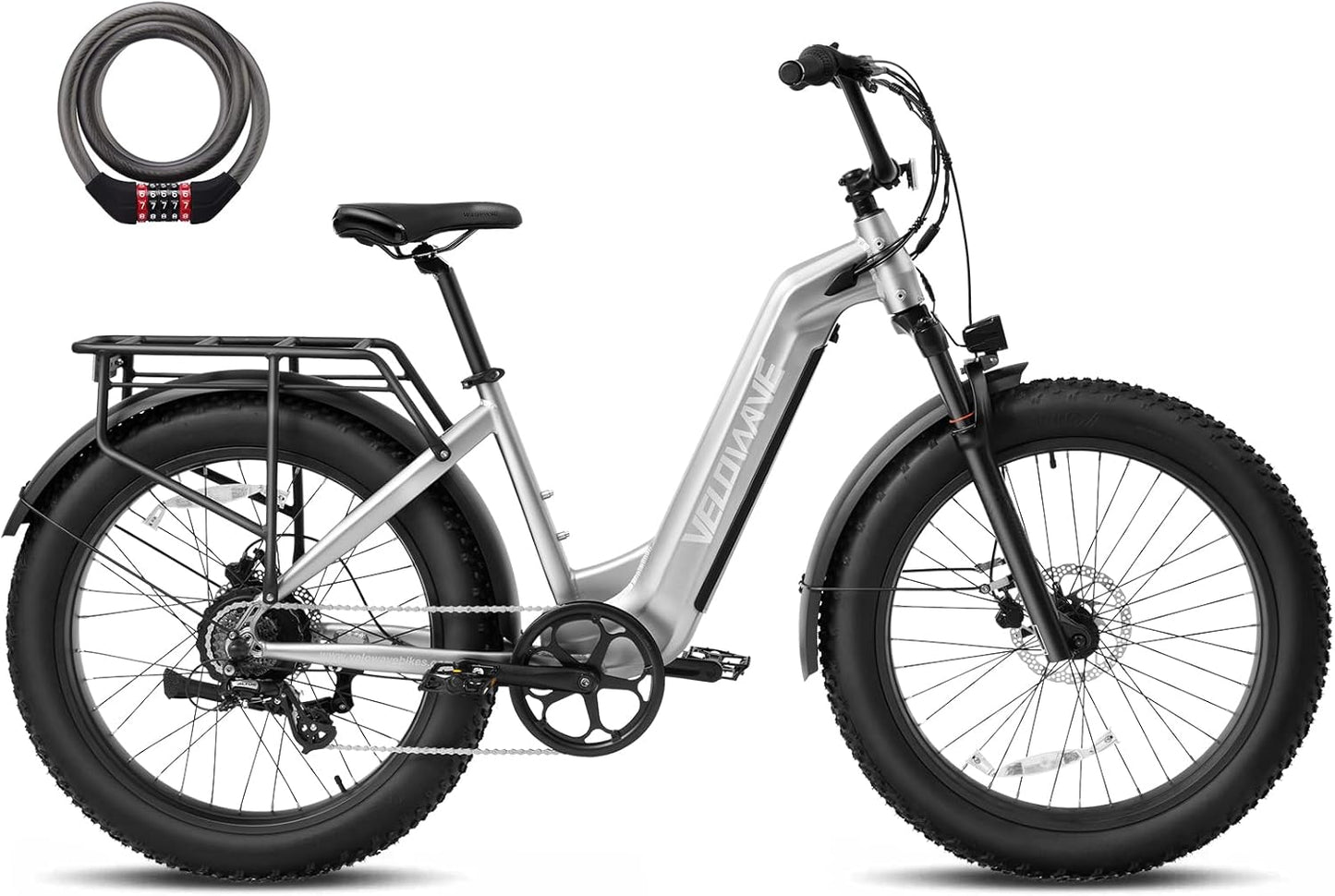 VELOWAVE Electric Bike 26" Fat Tire Ebike Peak 1200W Motor Electric Bike for Adults