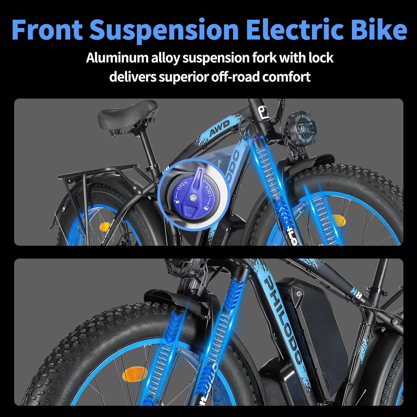 PHILODO 5000W Dual Motor Ebikes for Adults Electric Bike