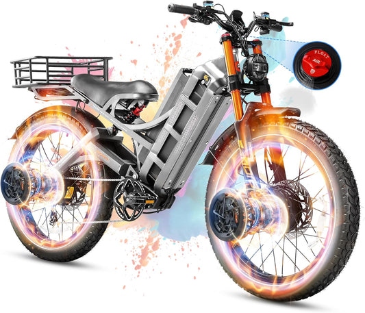eAhora 2025 Romeo Pro 3/2 50-46Mph Electric Bike for Adults, 5600W/4000W Dual Motor Ebike