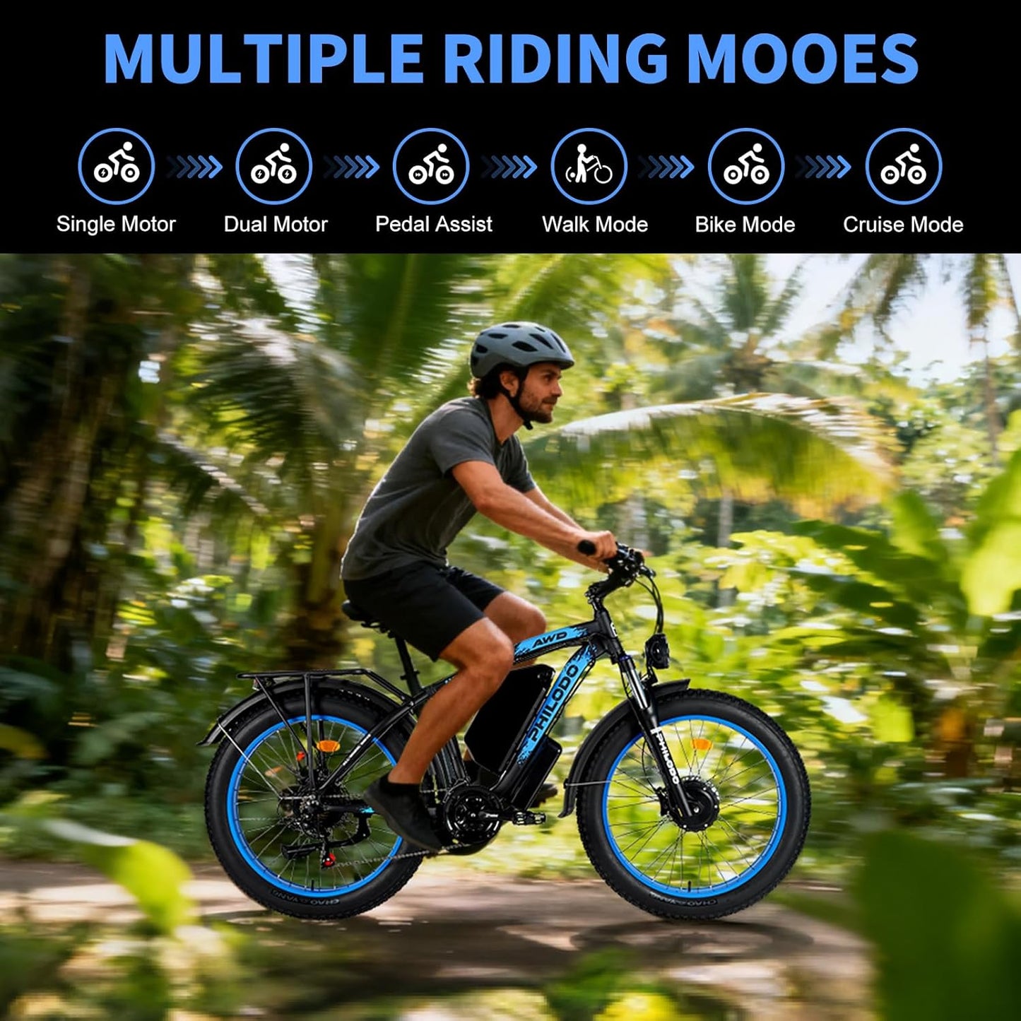 PHILODO 5000W Dual Motor Ebikes for Adults Electric Bike