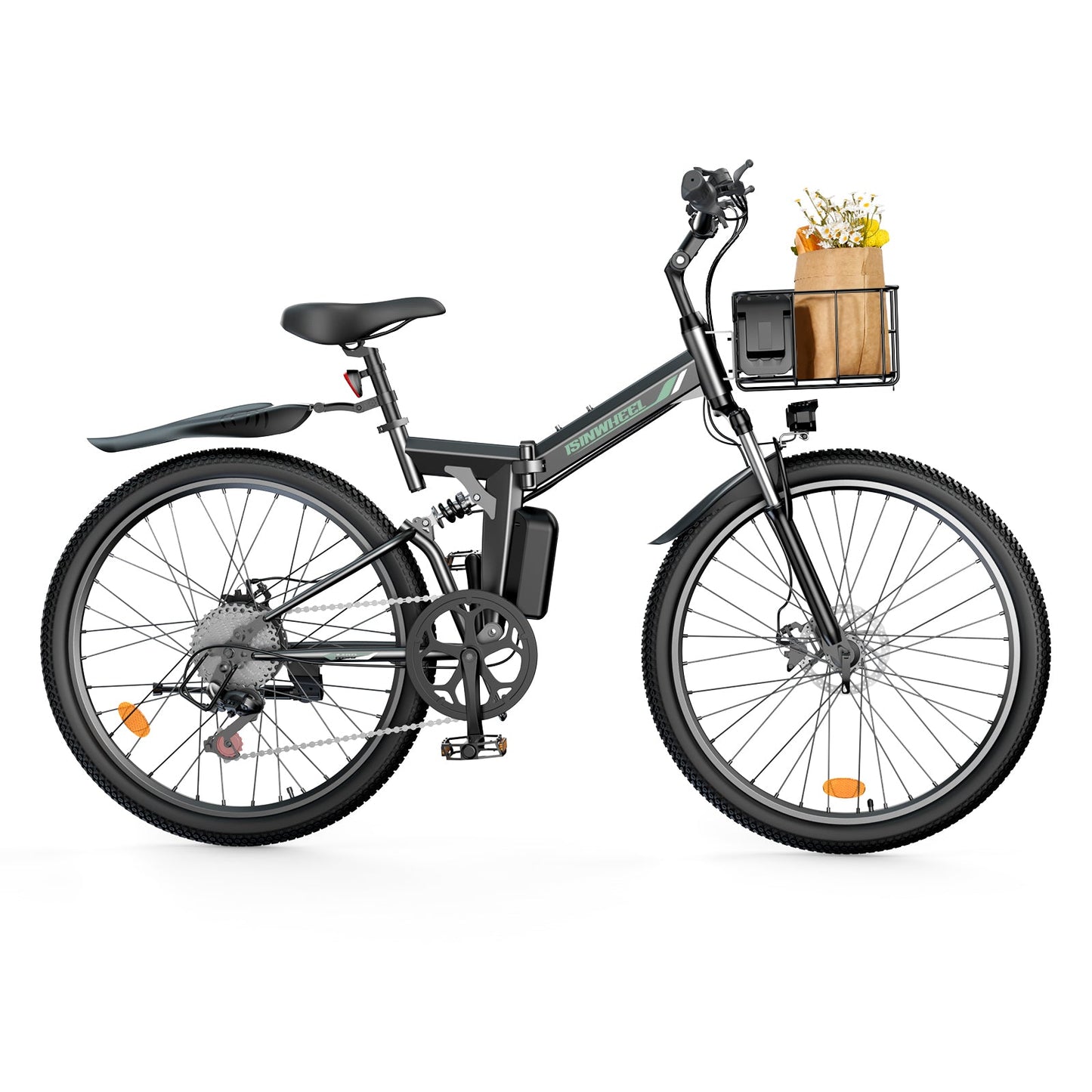 isinwheel M40 Folding Electric Bike with Basket - AU