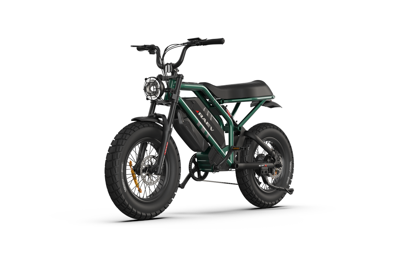 RAEV Bullet GTX Emoto eBike – 1500W Electric e-moto style Bike with Dual Suspension