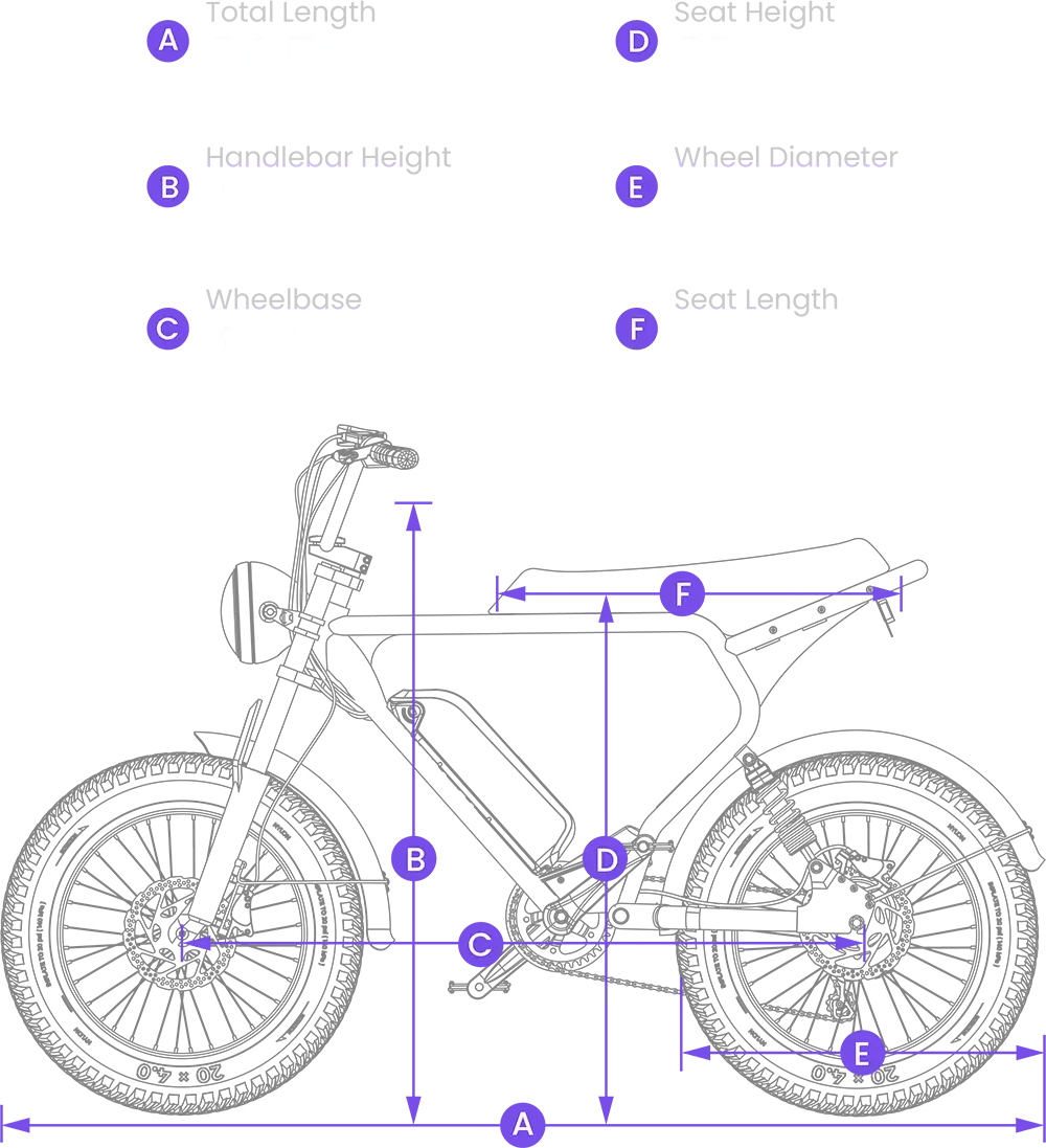 MACFOX X2 Electric Fat Tire Mountain eBike-Step Over 750 w Electric e-Moto Style eBike - AVAILABLE NOW