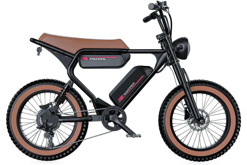 MACFOX X2 Electric Fat Tire Mountain eBike-Step Over 750 w Electric e-Moto Style eBike - AVAILABLE NOW