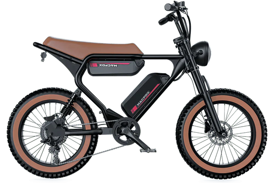 MACFOX X2 Electric Fat Tire Mountain eBike-Step Over 750 w Electric e-Moto Style eBike - AVAILABLE NOW