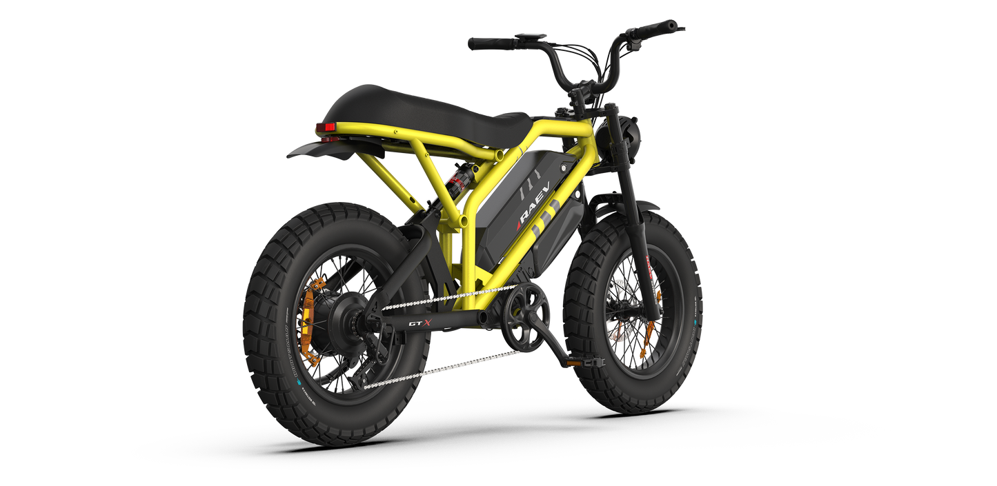RAEV Bullet GTX Emoto eBike – 1500W Electric e-moto style Bike with Dual Suspension