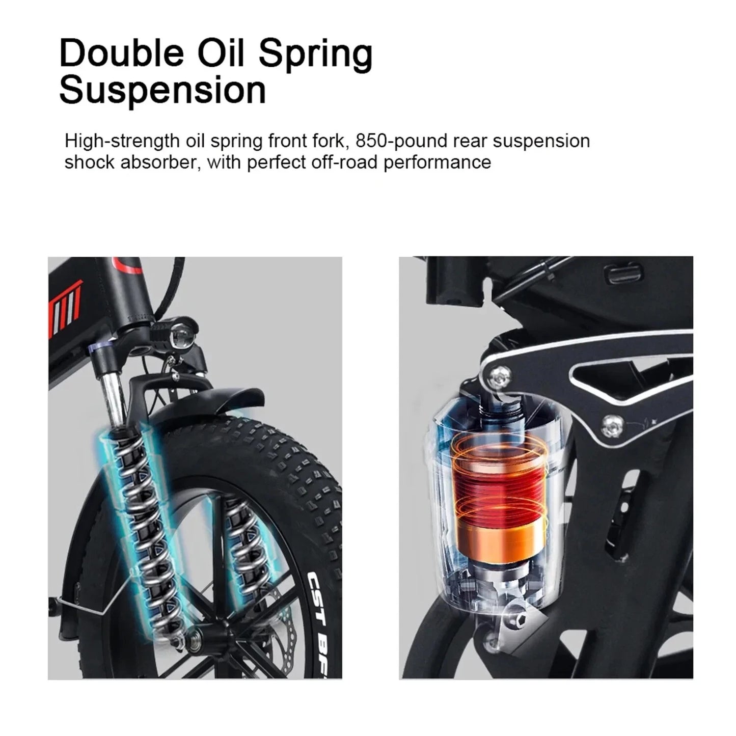 SUPPLIFY 48V 20AH Foldable Ebike 20" Fat Tire E Bike 1000W Folding Electric Bike