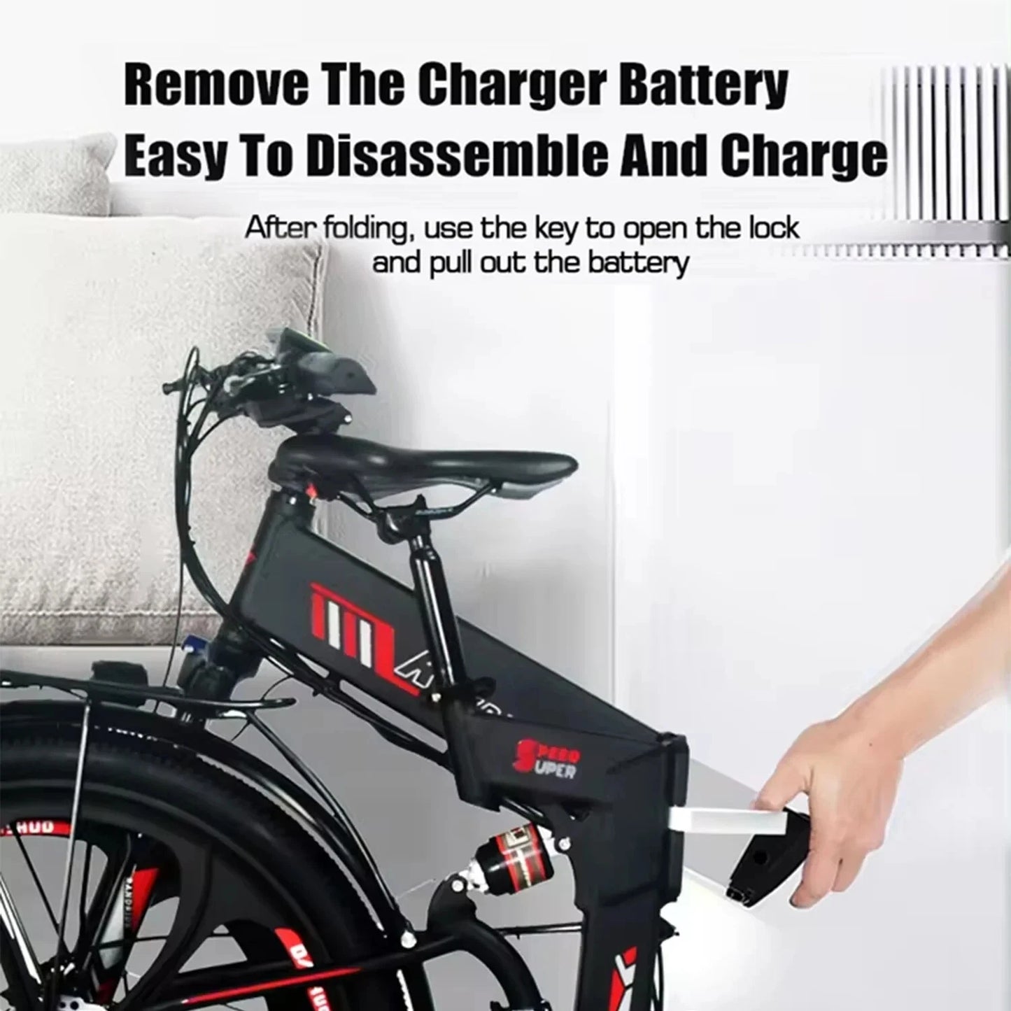 Supplify 17AH Foldable Ebike 750W Electric Folding Bike 26" Commuter Ebike White