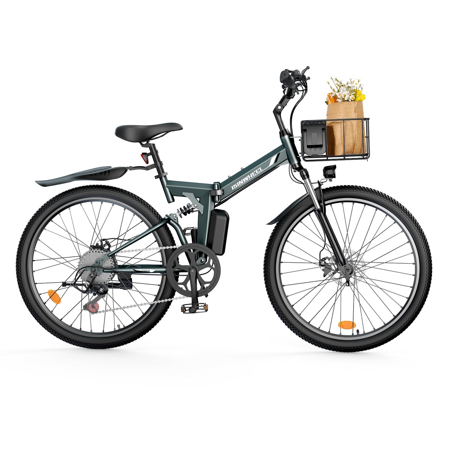 isinwheel M40 Folding Electric Bike with Basket - AU