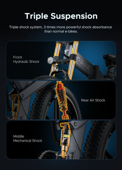 ENGWE X26 25 km/h 29.2Ah Dual Batteries Triple Suspension Foldable E-bike