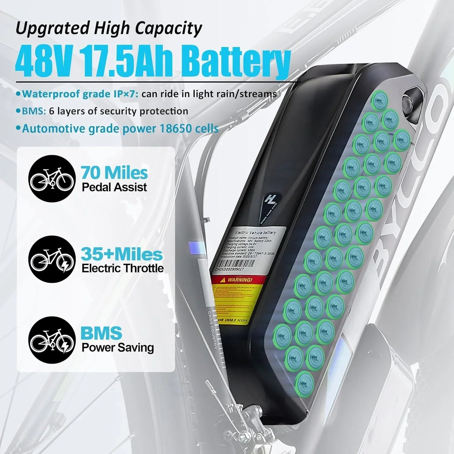 Replaceable Battery for EB7Pro/V7/E8 Electric Bike