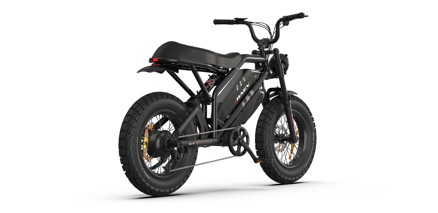RAEV Bullet GTX Emoto eBike – 1500W Electric e-moto style Bike with Dual Suspension