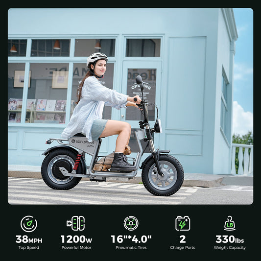 isinwheel H7Pro High-End Commuting Electric Scooter with Seat 38MPH Top Speed