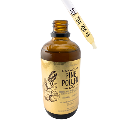 Wild Canadian Pine Pollen Gift Set : Original High Potency Canadian Pine Tincture, Duo Pine Pollen Powder 60g, Pine Pollen Aesthetics’s Soap Bar