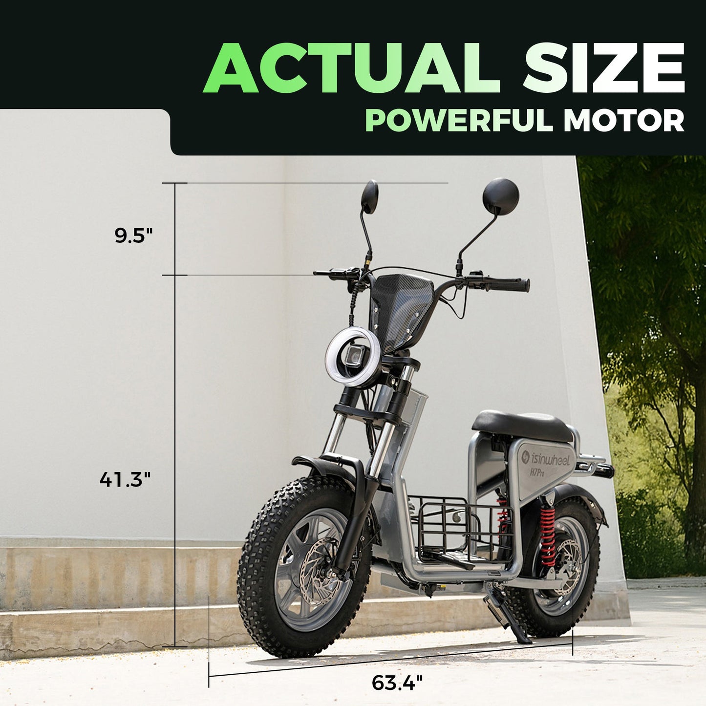 isinwheel H7Pro High-End Commuting Electric Scooter with Seat 38MPH Top Speed