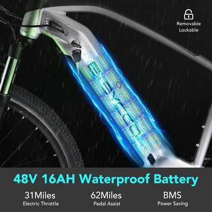 Refurbished 29" E9 750W 48V 17.5Ah Used Electric Mountain Bike