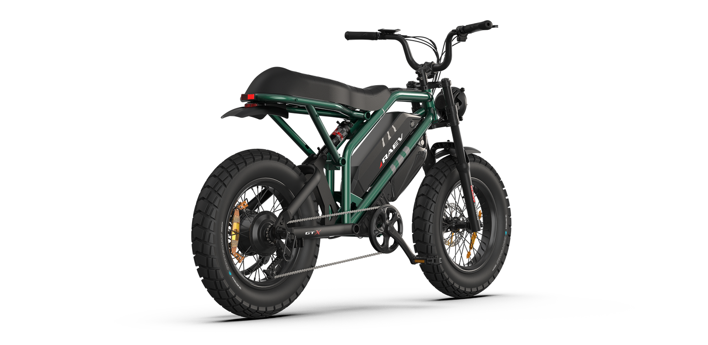 RAEV Bullet GTX Emoto eBike – 1500W Electric e-moto style Bike with Dual Suspension