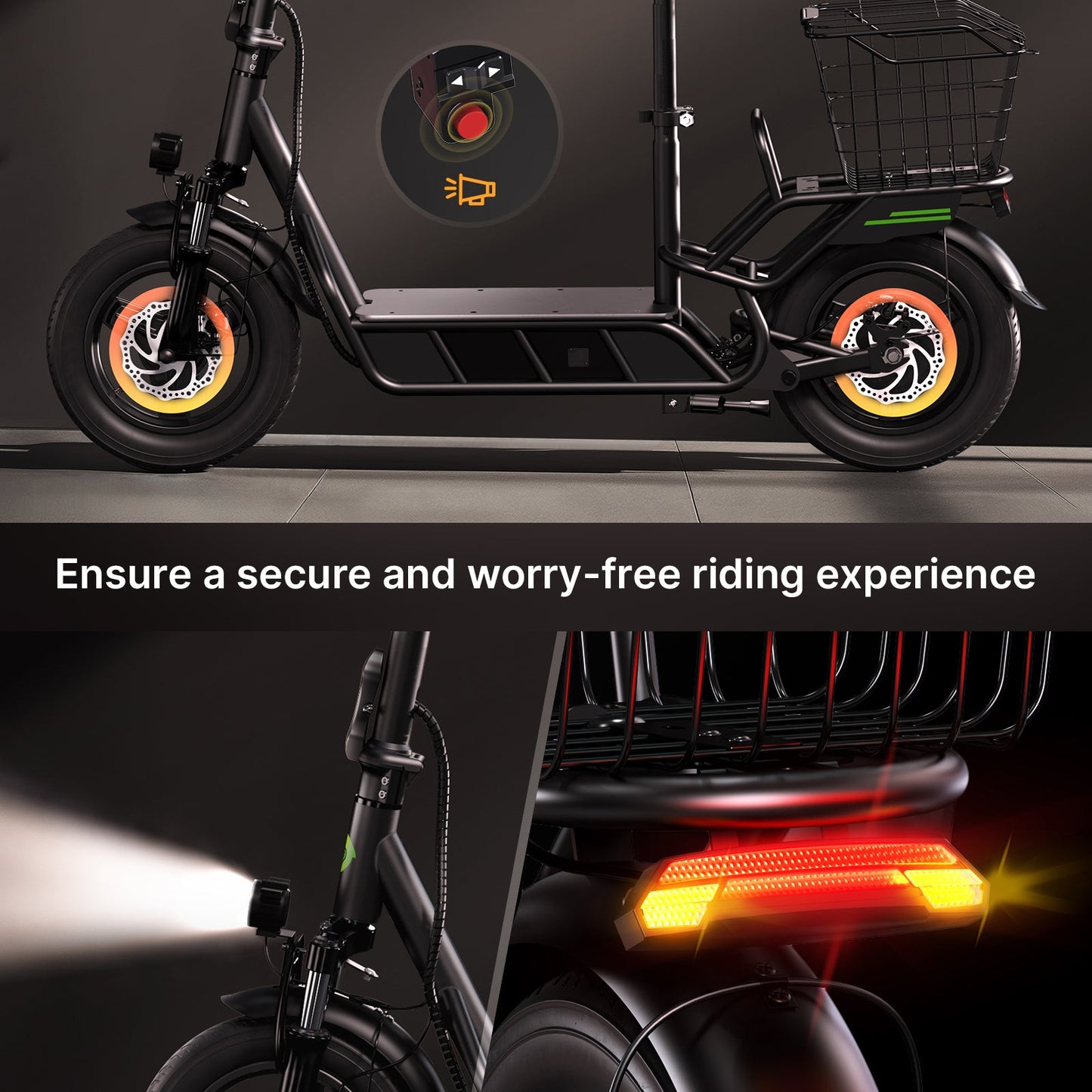 isinwheel Hyper X Electric Scooter with Seat & Basket 700W