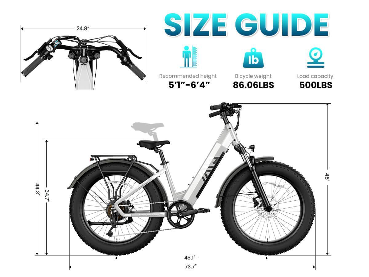 TST® Combo Sale Dreamer 26" Step-Thru Fat Tire Electric Bike