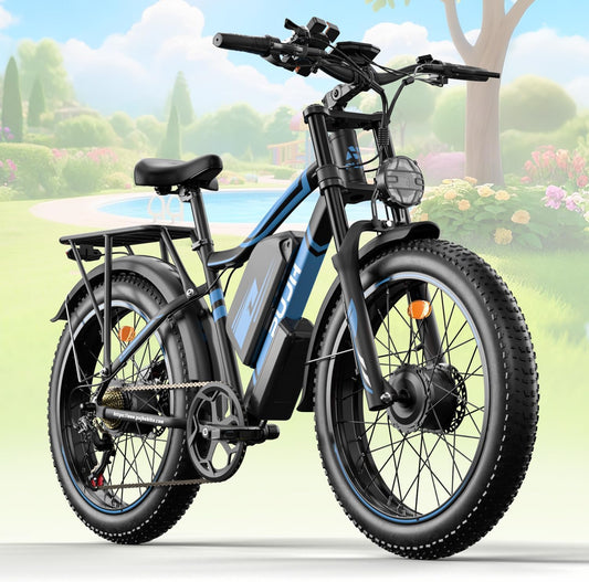 5000W 60V 25Ah Electric Bike for Adults, Dual Motors