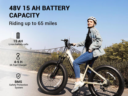TST® Combo Sale Dreamer 26" Step-Thru Fat Tire Electric Bike