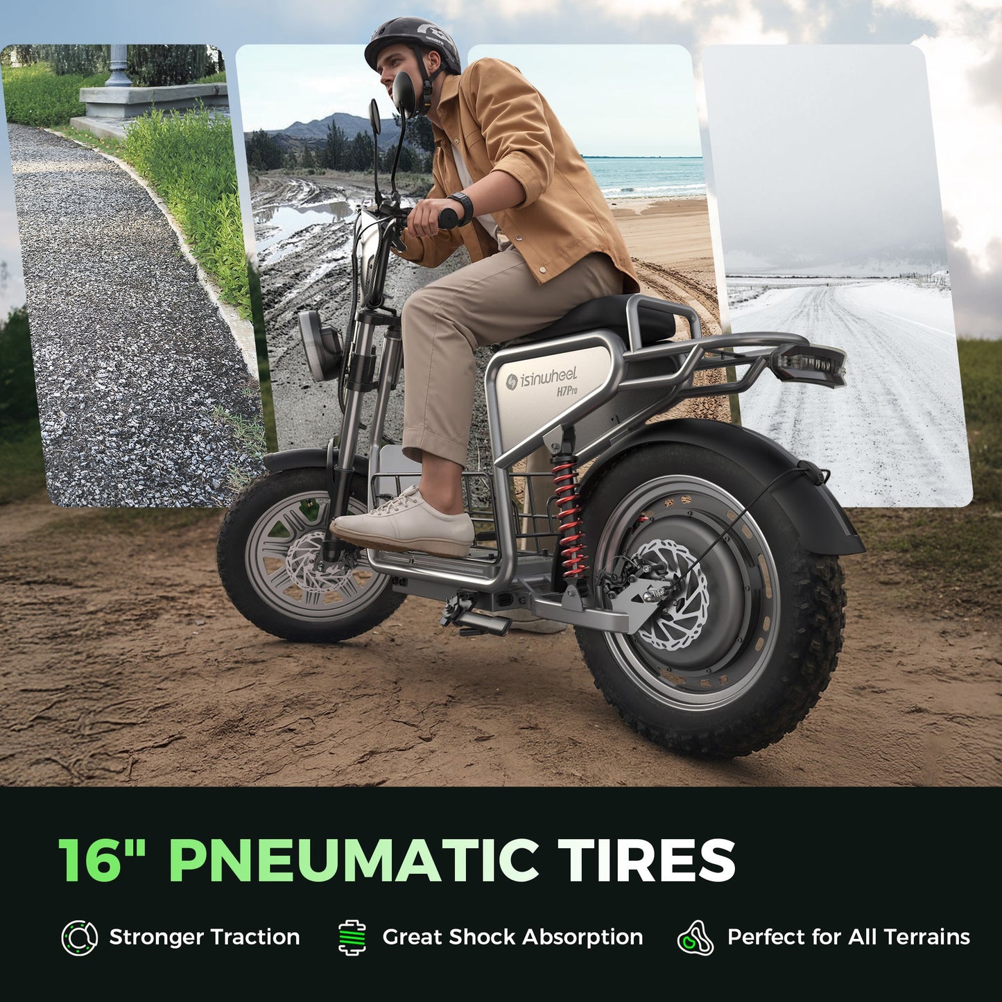 isinwheel H7Pro 1200W High-End Commuting Electric Scooter with Seat