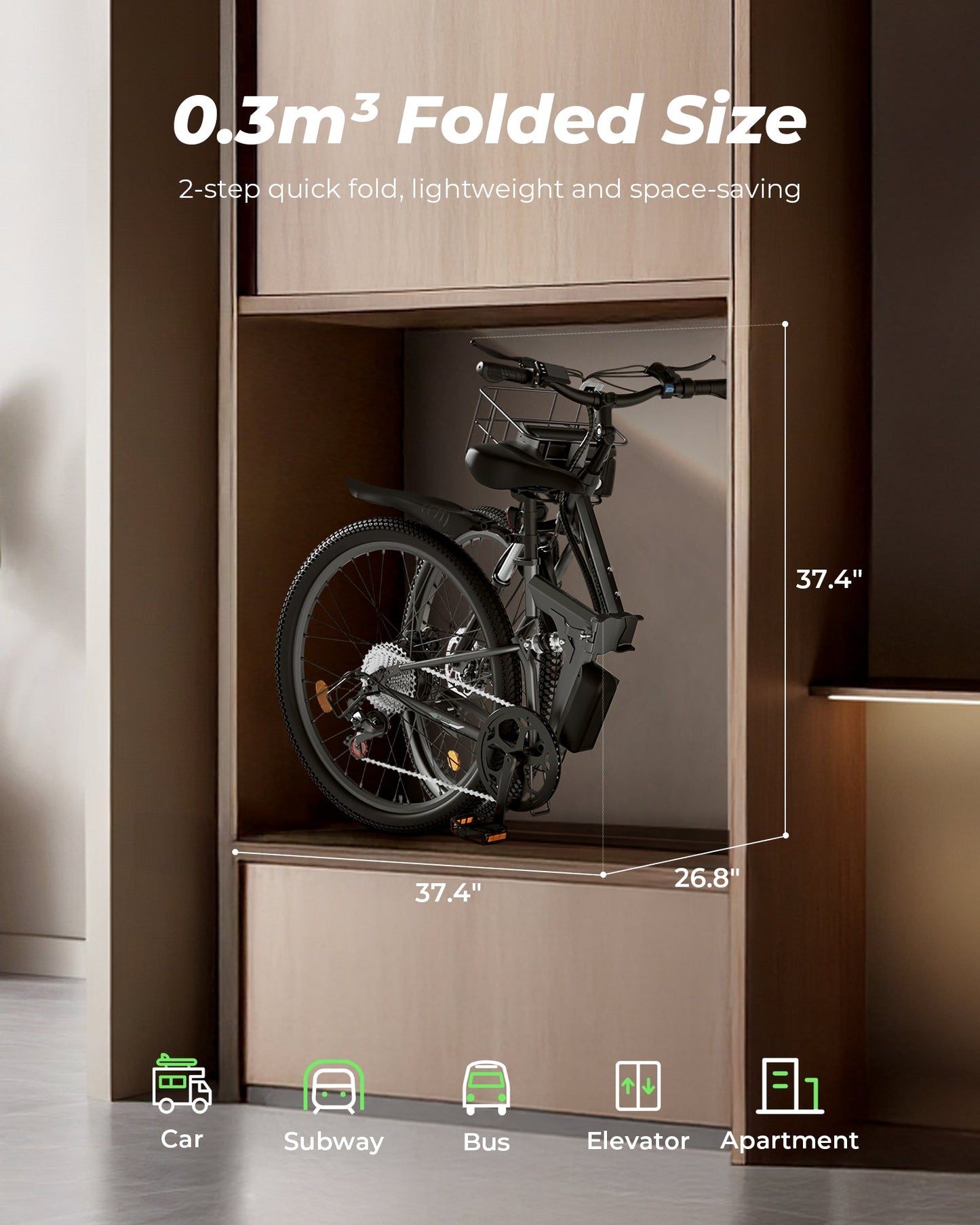 isinwheel M40 Folding Electric Bike with Basket - AU