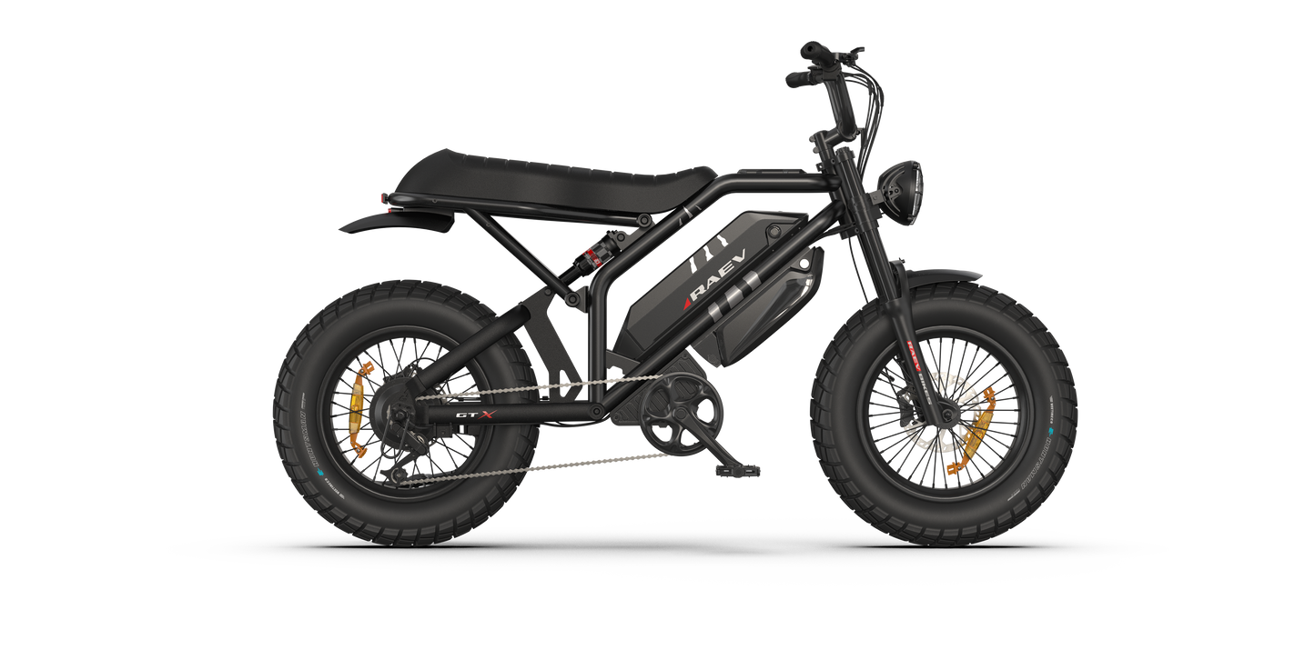 RAEV Bullet GTX Emoto eBike – 1500W Electric e-moto style Bike with Dual Suspension