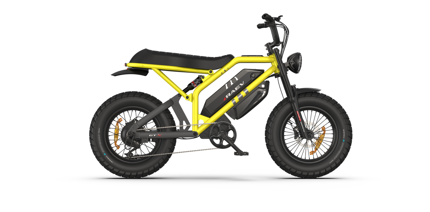 RAEV Bullet GTX Emoto eBike – 1500W Electric e-moto style Bike with Dual Suspension