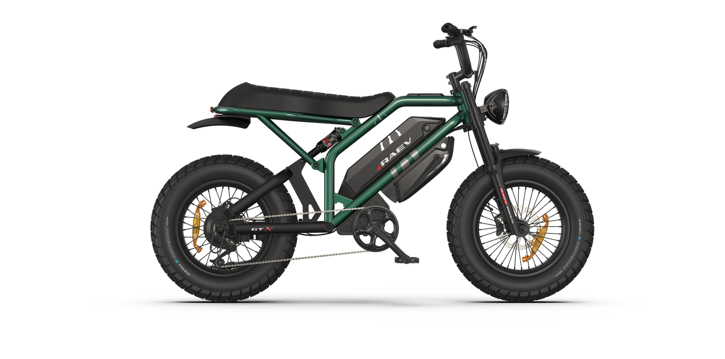 RAEV Bullet GTX Emoto eBike – 1500W Electric e-moto style Bike with Dual Suspension
