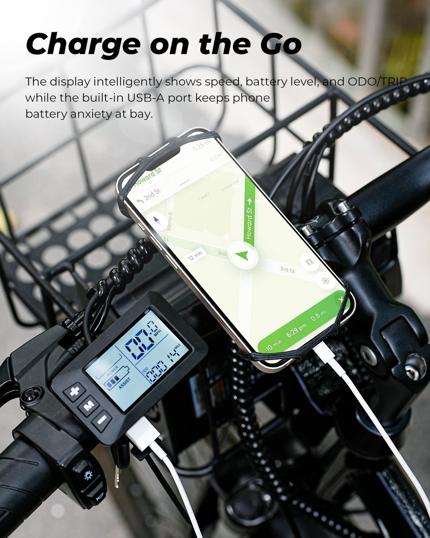 isinwheel M40 Folding Electric Bike with Basket - AU