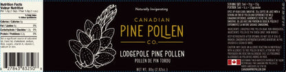 Wild Lodgepole Pine Pollen Powder - Certified Organic 30g (1.0 oz)