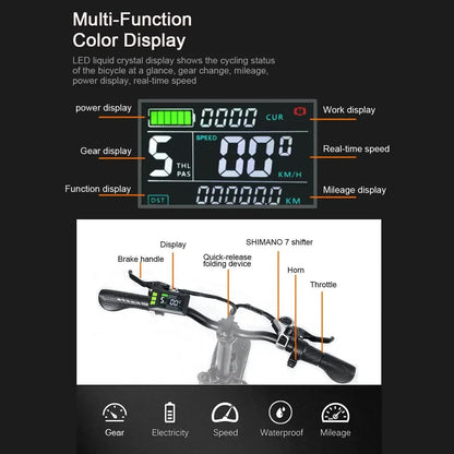 SUPPLIFY 48V 20AH Foldable Ebike 20" Fat Tire E Bike 1000W Folding Electric Bike